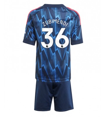 Arsenal Martin Zubimendi #36 Borta Kläder Barn 2025-26 Kortärmad (+ Korta byxor)